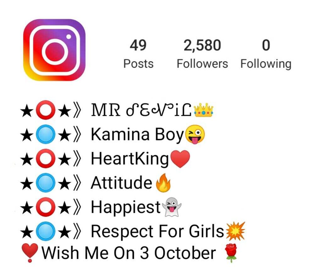 Instagram Vip Styles for Bio For Boys