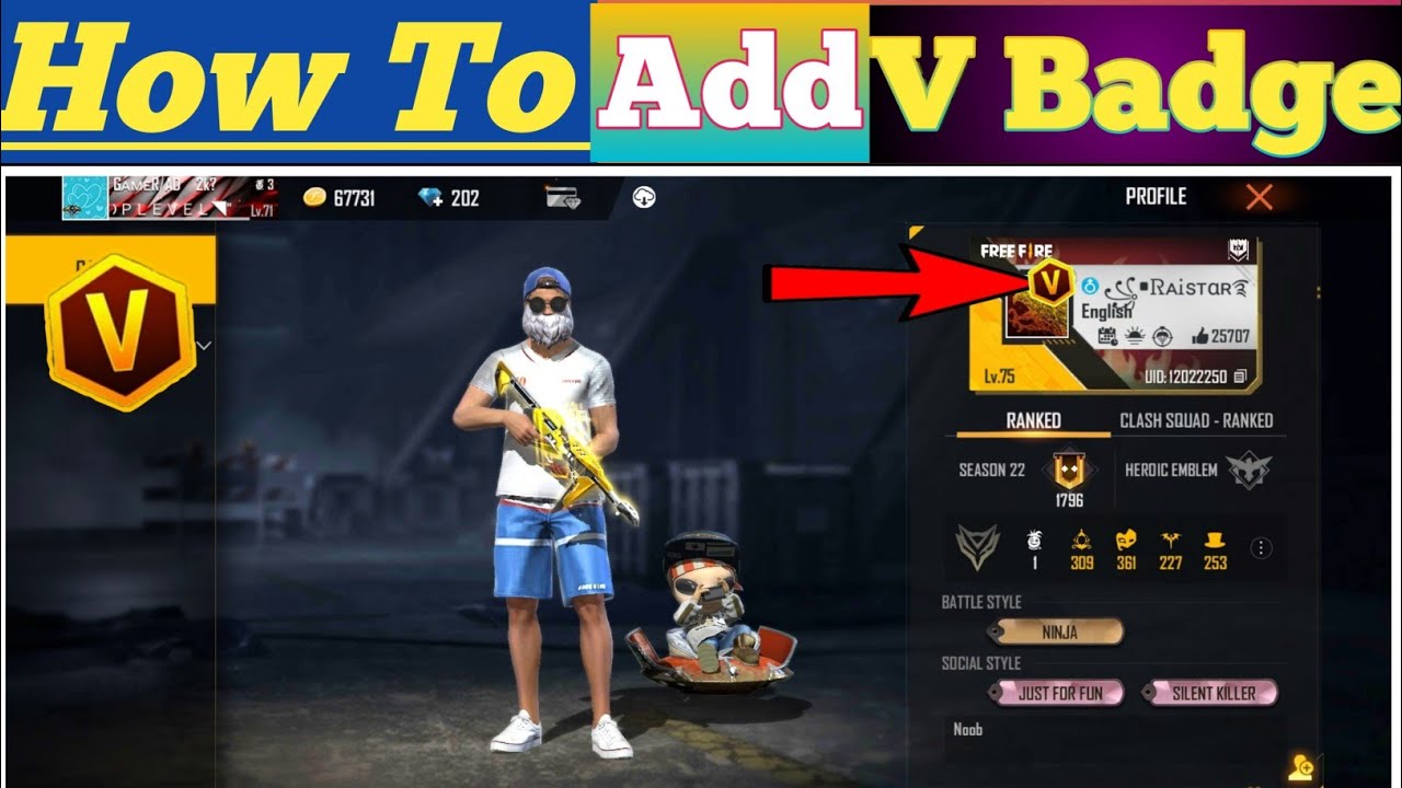 How to get Verified V Badge Tick in Free Fire Game Device Premium Mobile Software Freefire 20232